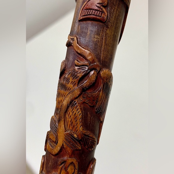 Antique Primitive South/Central American Hand Carved Folk Art Cane Walking Stick - Picture 1 of 16